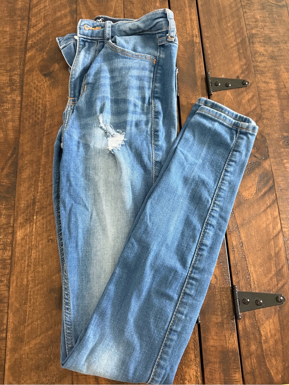 Hollister Light Blue Distressed Skinny Jeans